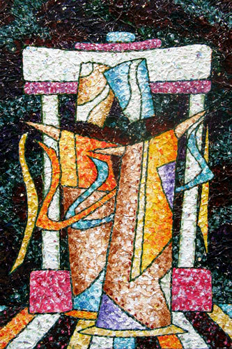 Unique abstract contemporary art - 2 Carefully doing something