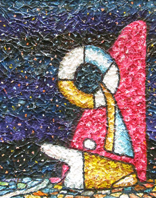 Unique abstract contemporary art - Contemplation - <b>Giclees available - 35$</b>.