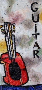 mixed media painting - Guitar