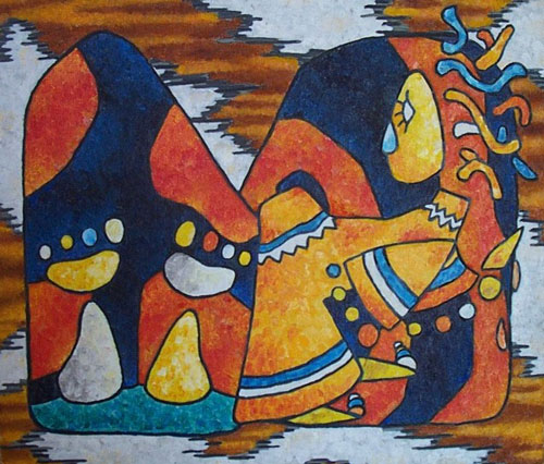Unique abstract contemporary art - Murder of General Pattu