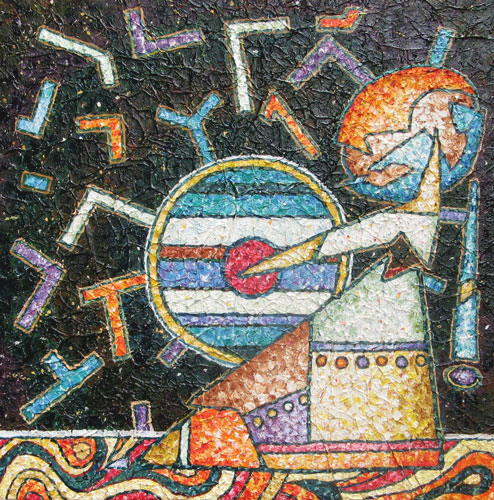 Unique abstract contemporary art - Musician at Lion Festival