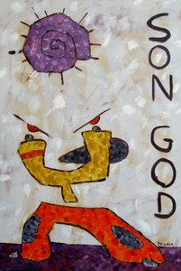 mixed media painting - Son God