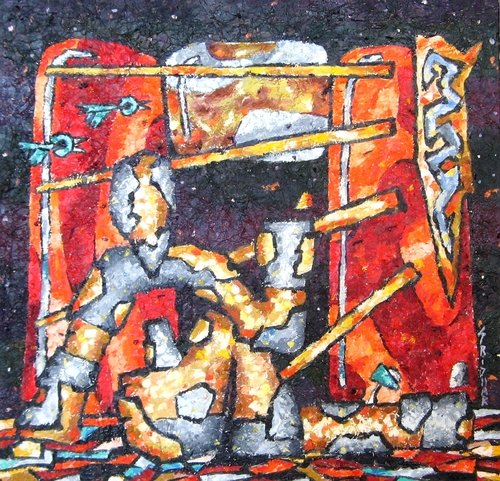 Unique abstract contemporary art - Shanti (Peace)